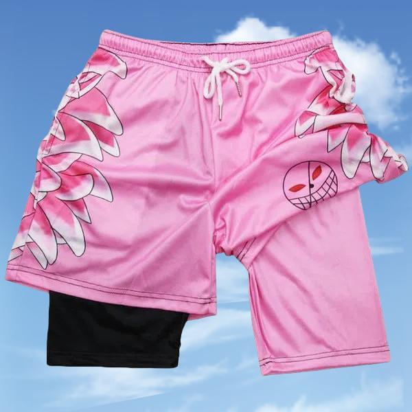 Men's Colorblock & Cartoon Print Drawstring Waist 2 IN 1 Sports Shorts, Regular Fit Sporty Pocket Quick Drying BreathableÂ Track Shorts, Men's Sports Shorts for Summer14