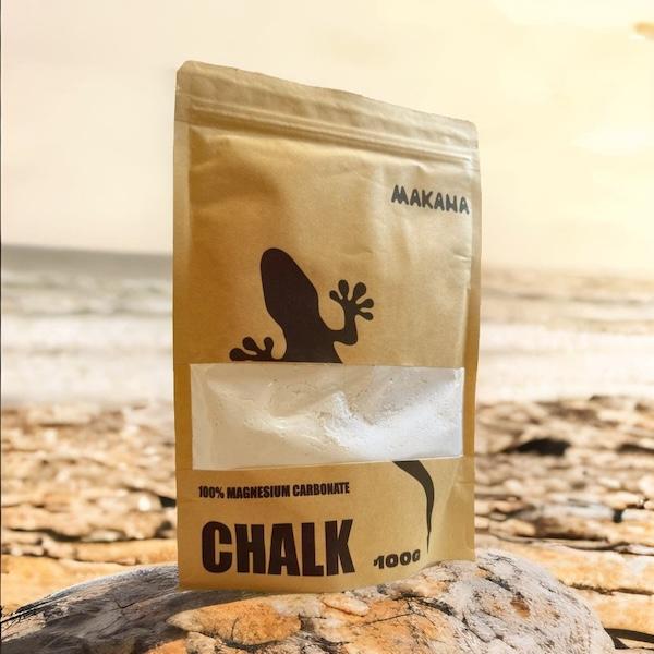 MAKANA Chalk Powder for Rock Climbing, Bouldering, Weight Lifting, Cross Training, Gymnastics, Weight lifting, Tennis & More - 100g