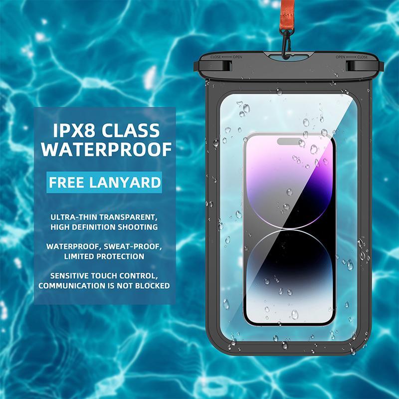 Waterproof Phone Case, Clear Touch Screen Phone Bag, Universal Outdoor Phone Protective Case, Phone Accessories for Swimming, Beach, Outdoor