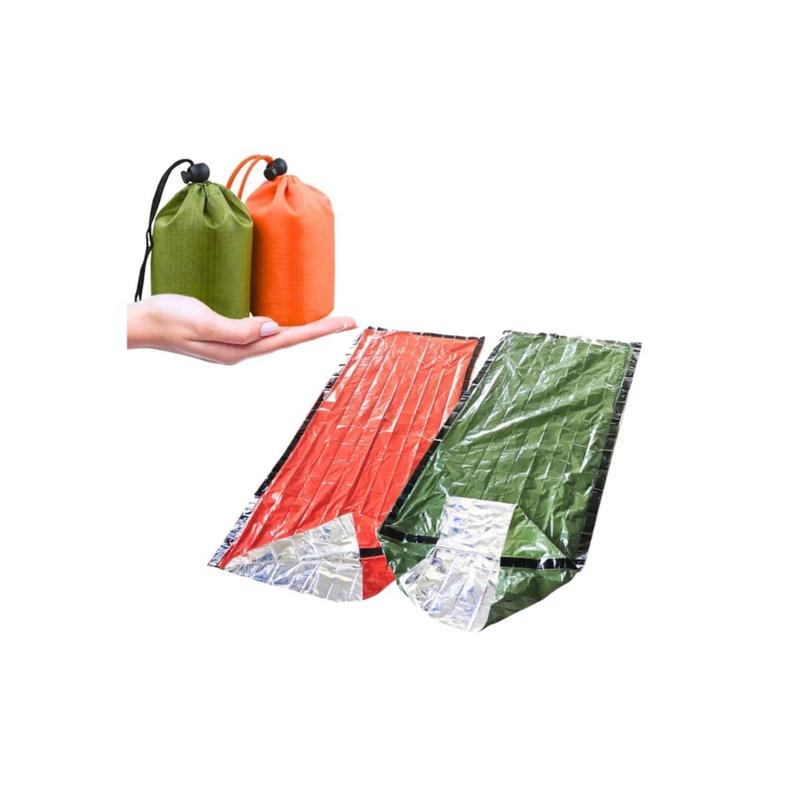 Emergency Sleeping Bag, 2 Counts Thermal Waterproof Sleeping Bag, Outdoor Sleeping Blanket, Sleeping Gear for Outdoor Camping Hiking