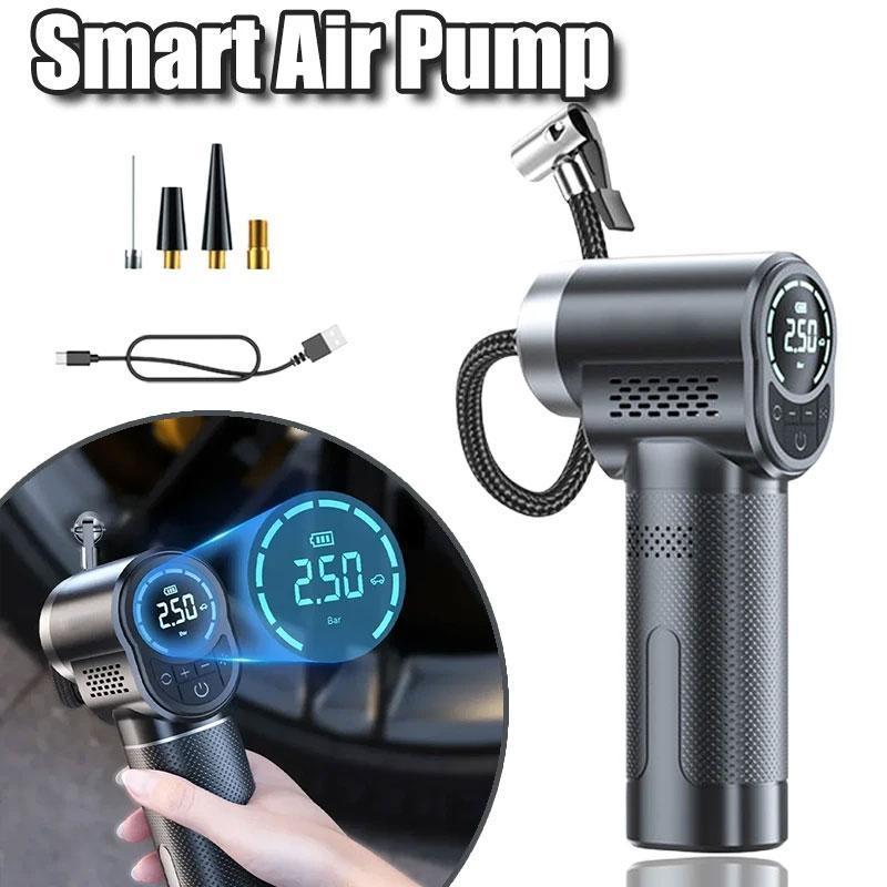 Portable Wireless Car Air Compressor, 150PSI Handheld Wireless Air Pump with Digital Display & LED Lighting, Suitable for Car, Motorcycle, Bicycle, Ball