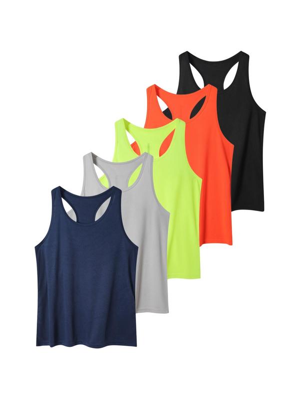 Men's Solid Color Reflective Striped Design Sports Tank Top, Gym Vest, Regular Fit Sporty Breathable Quick Drying Sleeveless Vest, Men's Sports Top for Gym Workout Running