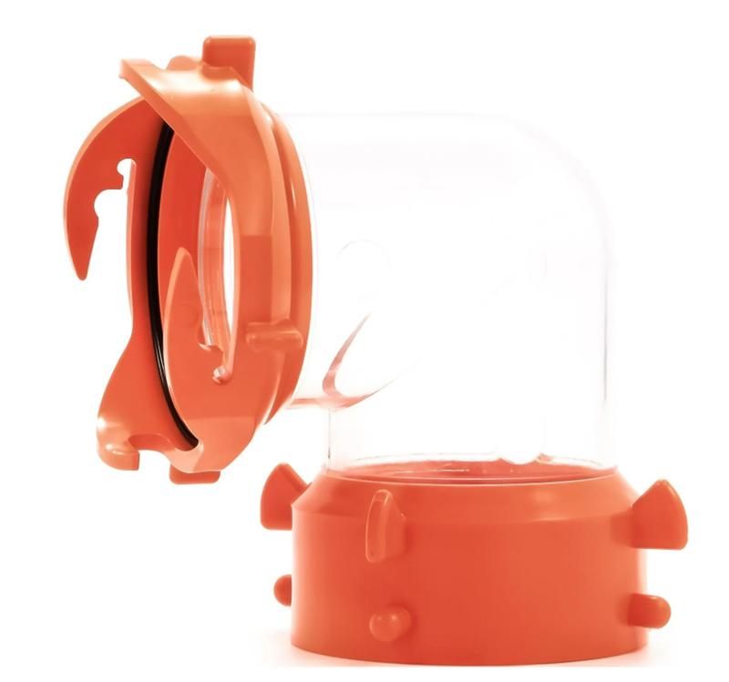 RhinoFLEX Swivel Camper RV Sewer Fitting | Features Swivel Lug and Bayonet Fitting | Clear & Orange (39858)