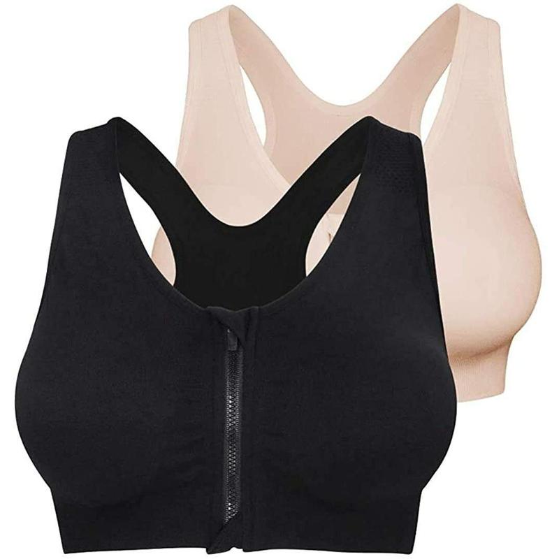 2 Pack Racerback Sports Bras for Women Large L