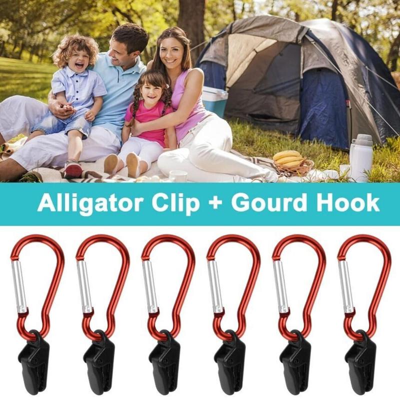 Tent Clip with Carabiner, Windproof Plastic Awning Clamp, Outdoor Heavy Duty Tarp Clip, Camping Hiking Canopy Clip, Camping & Hiking Equipment