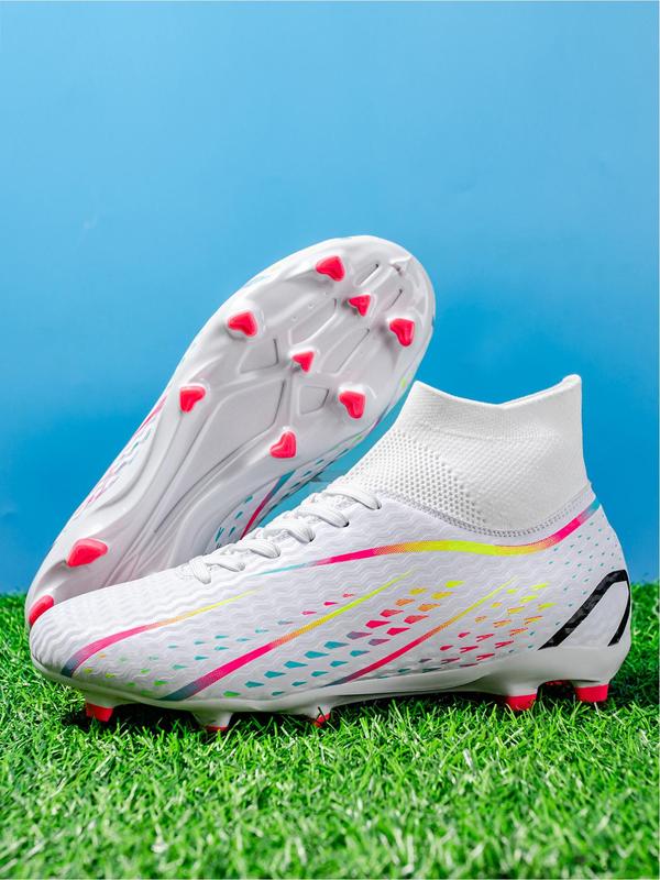 Women's Professional Football Shoes, High Top Lace Up Soccer Shoes, Outdoor Football Cleats, Ag Fg Long Nail Shoes, Training & Competition Shoes