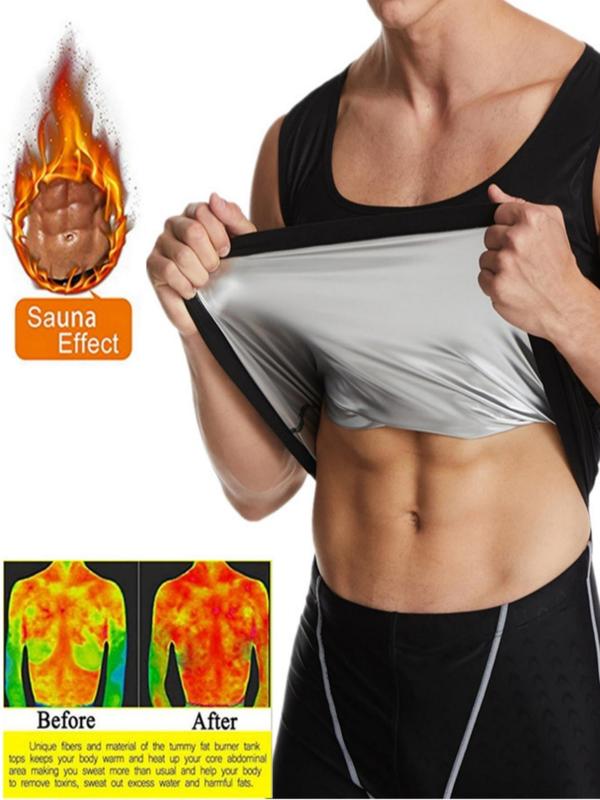 Men's Sweat Sauna Vest Workout Tank Top, Athletic Compression Sweat Enhancing Sleeveless Vest, Weight Lose Workout Slimming Top, Fitness Waist Trainer