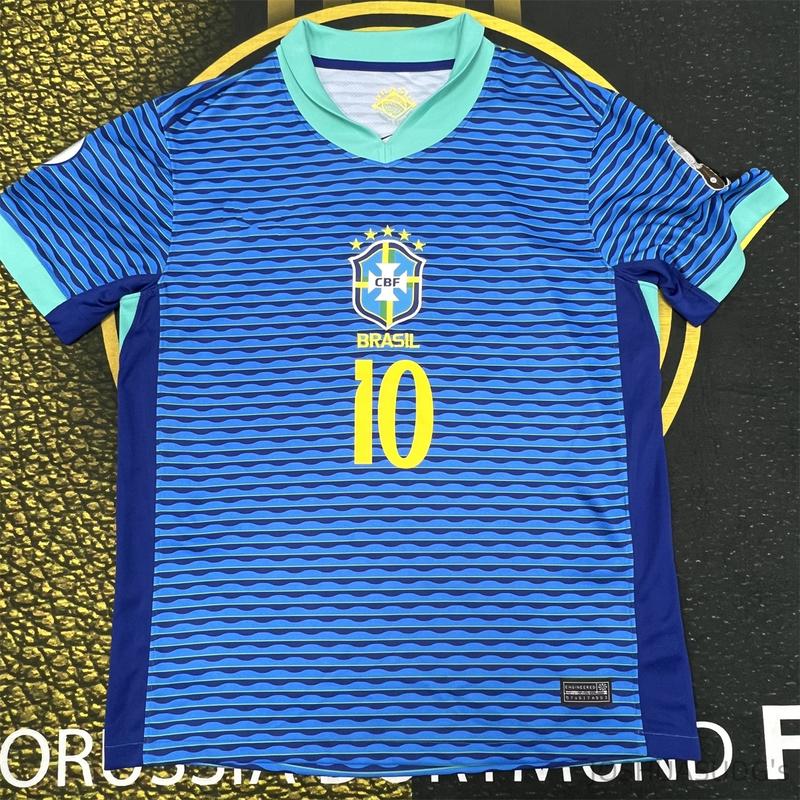 2024 Copa America Brazil Away Neymar JR No.10 blue Short Sleeve Football Jersey