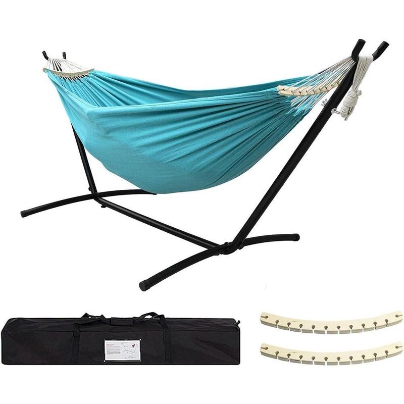 Double Hammock with Stand Included 450Lb Capacity Steel Stand, Premium Carry Bag