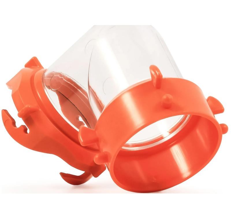 RhinoFLEX Swivel Camper RV Sewer Fitting | Features Swivel Lug and Bayonet Fitting | Clear & Orange (39858)