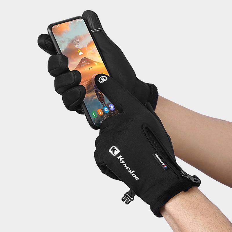 Winter Windproof Gloves Outdoor Sports Ski -Touchscreen Compatible Thermal Gloves for Men and Women - made of Nylon, Cotton