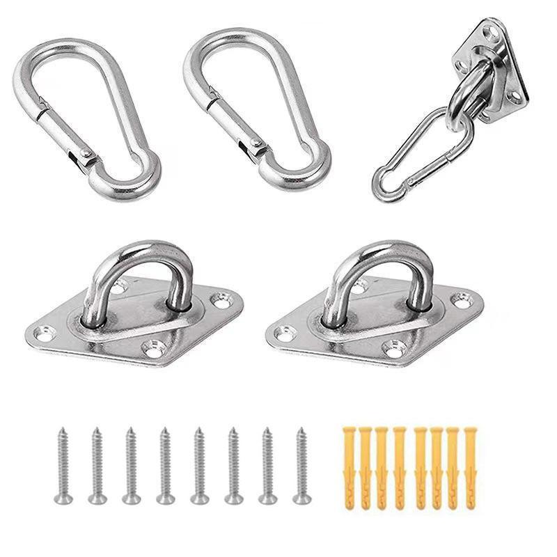 Stainless Steel Rhombic Fixed Hook, 2 Counts Hammock Hanging Hook, Porch Ceiling Swing Hook, Home Organizer for Indoor & Outdoor