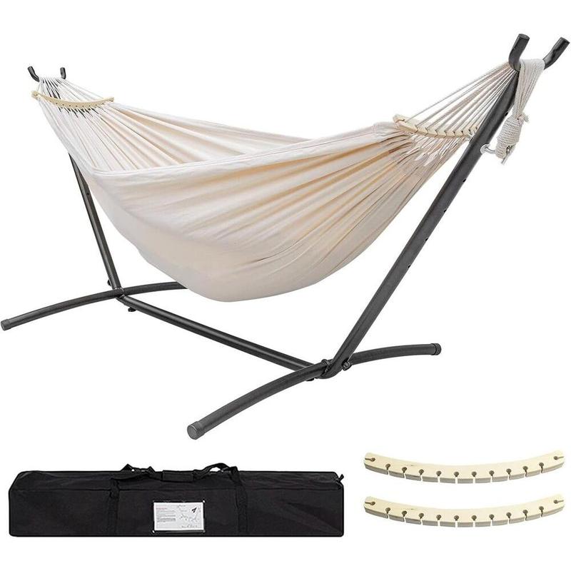 Double Hammock with Stand Included 450Lb Capacity Steel Stand, Premium Carry Bag