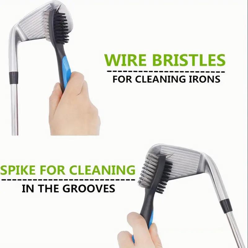 Golf Club Cleaning Brush, 1 Count Double-sided Brush with Protective Cover & Carabiner, Golf Accessories for Golf Club Groove Cleaning