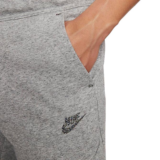 Men's Nike Sportswear Tech Dark Grey Heather Matte Silver White Fleece Joggers