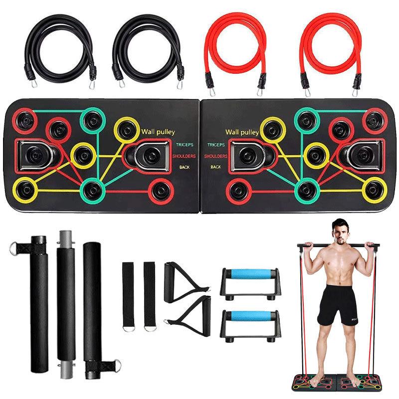 Push Up Board for Men & Women with Silicon Handles, Color Coded Muscle Target Zones Home Gym Equipment Foldable Strength Training Workout Equipment