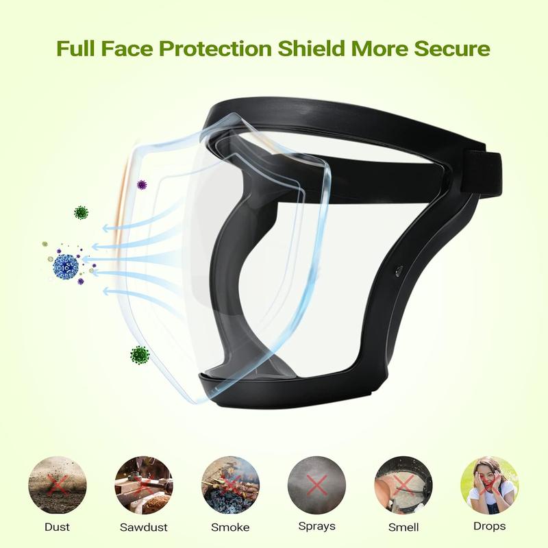 Clear Outdoor Dustproof Anti-Fog Mask, Universal Full Face Cover, Transparent Adjustable Cycling Protective Mask, Protective Mask for Welding, Working, Sports & Outdoor Accessories Men Women Cycling, Ski Mask for Men, Outdoor Leisure Equipment