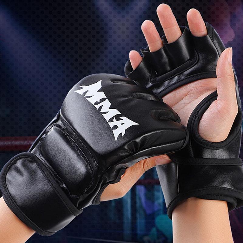 Boxing Gloves (1 Pair), Half Finger Boxing Gloves, Thickened Adult Gloves, Professional Boxing Gloves for Men & Women