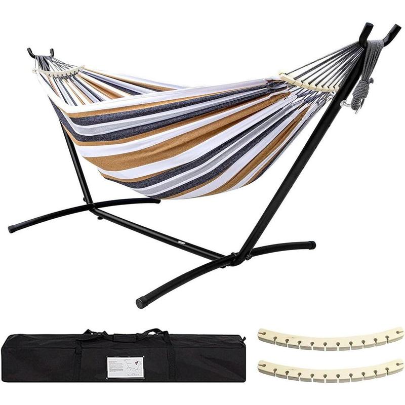 Double Hammock with Stand Included 450Lb Capacity Steel Stand, Premium Carry Bag