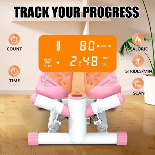 [SAYGOGO] 330LBS Steppers for Exercise - Mini Stair Stepper Machine with Resistance Bands  Twist Stepper Portable Exercise Equipment for Full Body Workout