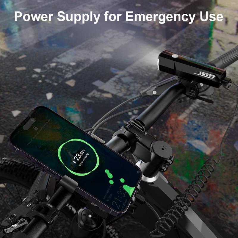 Rechargeable Bike Light, Super Bright Bicycle Headlight Built-in Apple Find My Positioner, Cycling Light for Outdoor