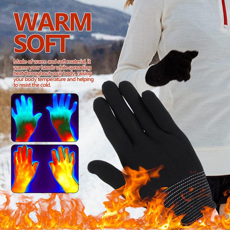 Winter Windproof Gloves Outdoor Sports Ski -Touchscreen Compatible Thermal Gloves for Men and Women - made of Nylon, Cotton