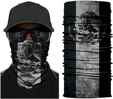 5PCS Skull Face Scarf Tube Bandana Headband Headwear for Motorcycle Riding Biker: Skeleton Mexico Flag Neck Gaiter Scarf