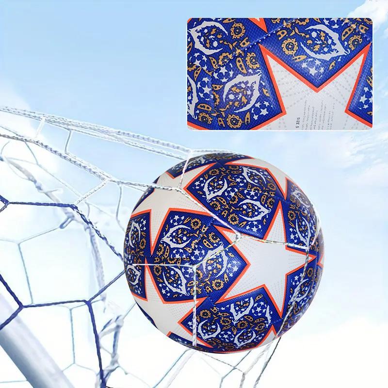 Durable Curve Soccer Ball Size 5 with Air Pump, 2024 Game Football, Star Pattern Training Soccer, Training Competition Soccer, Football Equipment, 2024 Football Equipment, Football Game Summer Gift, Childlike Toys