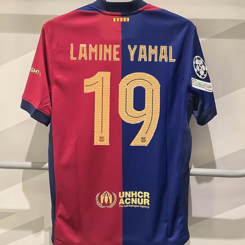 Yamal 19 Jersey 24-25 Season Home Jersey Sports Short Sleeve Barcelona