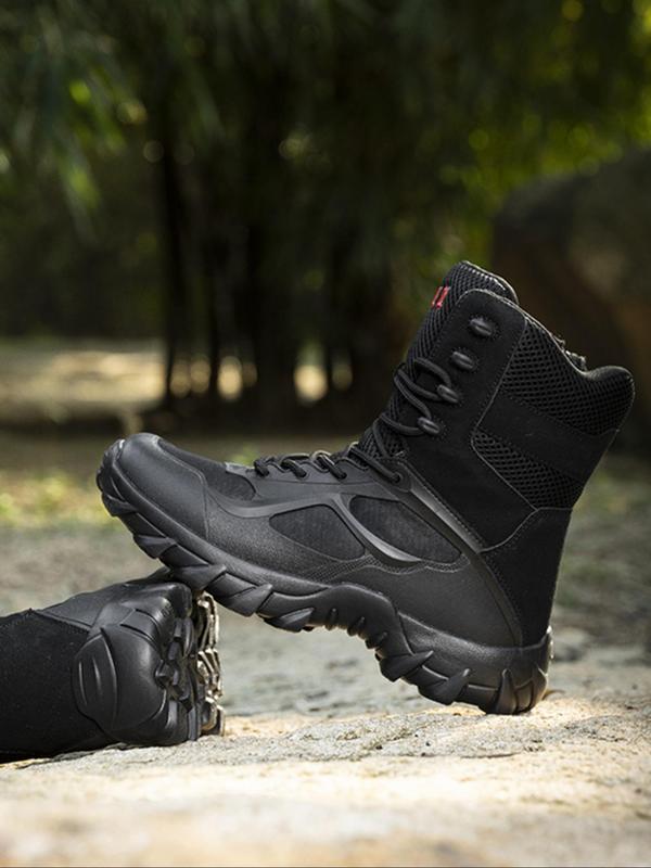 Men's Outdoor Hiking Boots, Lightweight Wear-resistant Military Boots, Comfortable High Top Shoes for Outdoor Activities