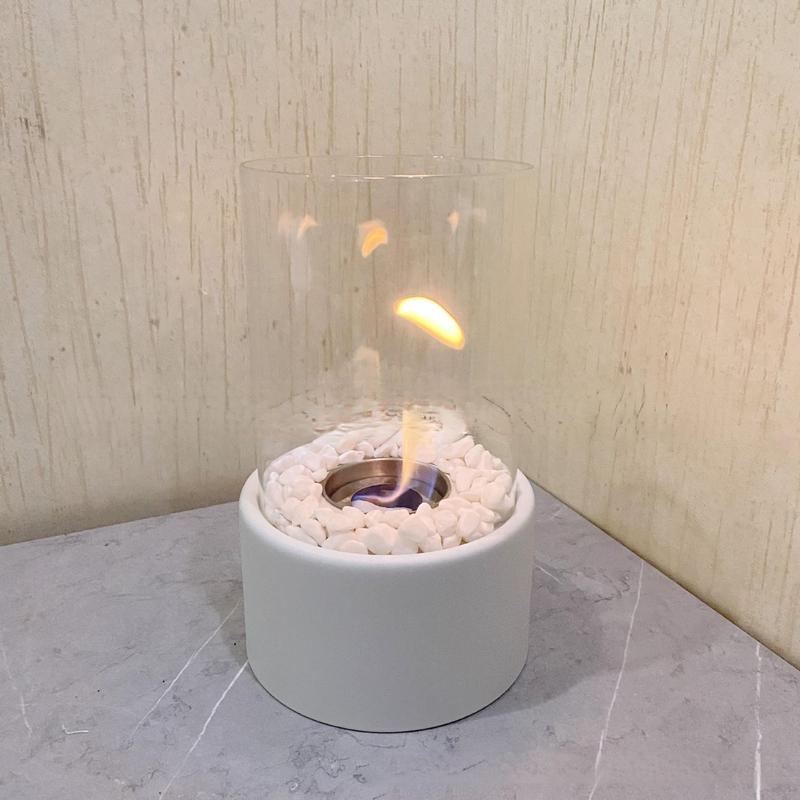 Portable Bioethanol Fireplace, Round Table Small Fire Pit, Alcohol Fireplace, Indoor & Outdoor Winter Heating Barbecue Equipment