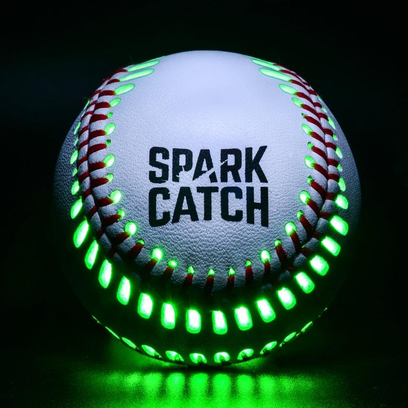 Spark Catch Baseball (Neon Green) dark baseball