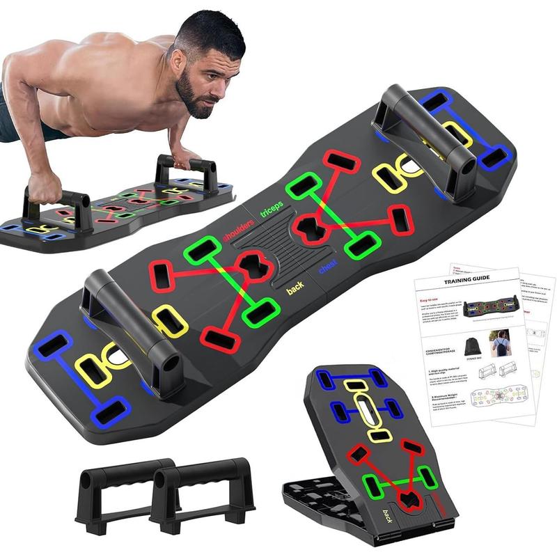 Push Up Board, Portable Multi-Function Foldable 10 in 1 Push Up Bar, Push up Handles for Floor,Professional Push Up Strength Training Equipment