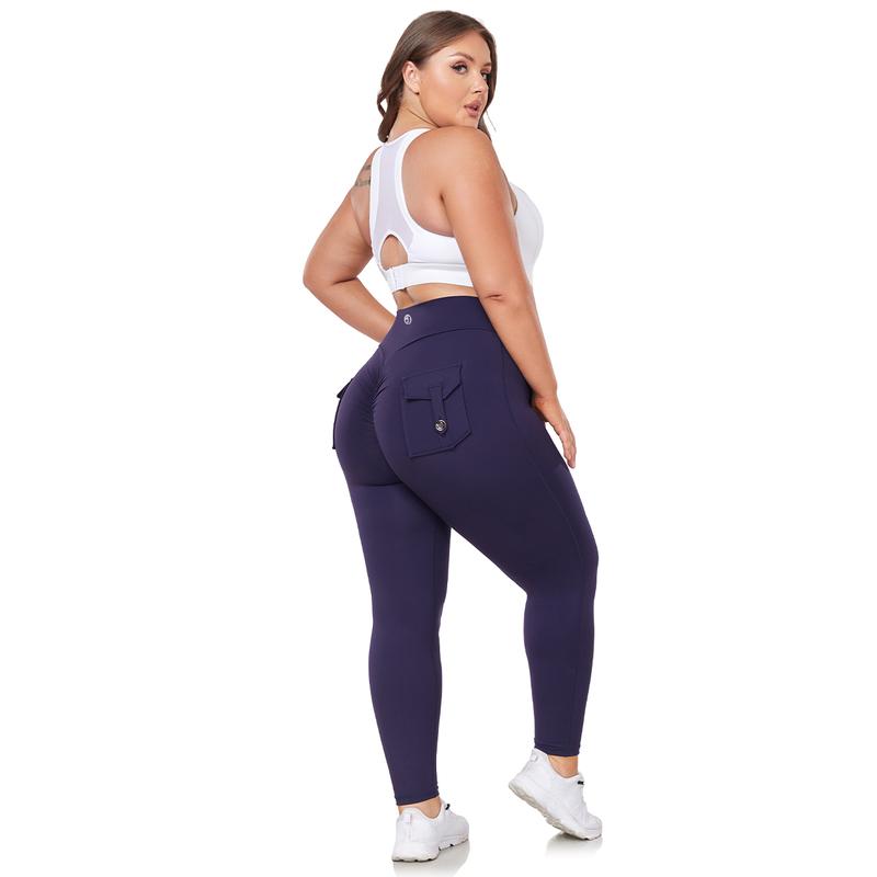 JOJOANS Plus Size Leggings with Pockets for Women High Waisted Yoga Workout Sports Casual Pants Bottoms Womenswear