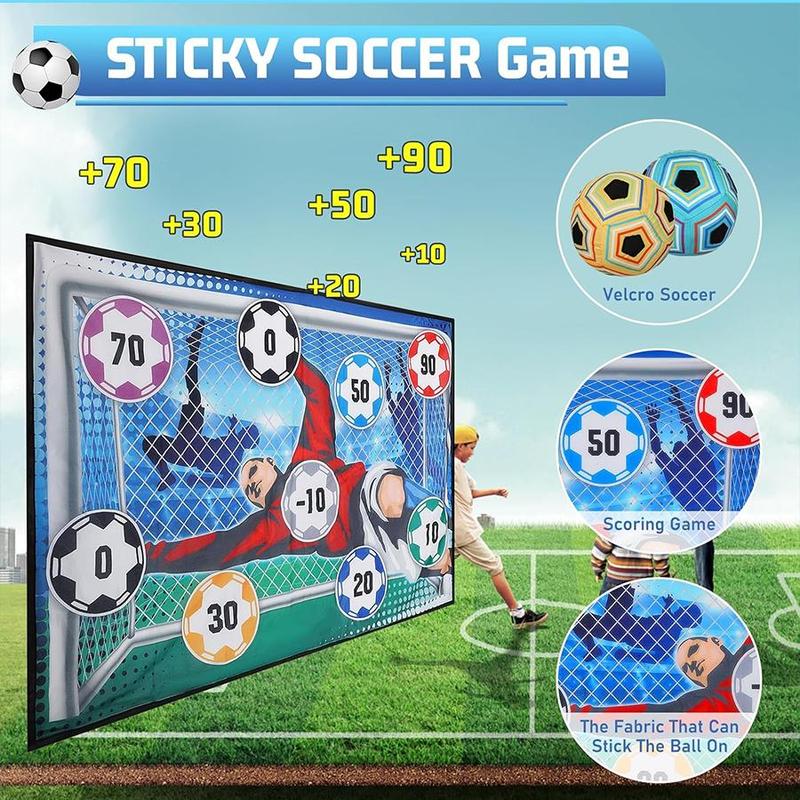 Soccer Game Kit, 1 Set Including 1 Soft and Safe Goalkeeper Style Fabric Soccer Ball with Scores, Ball, Cloth Band, Suitable for Indoor and Outdoor, Christmas Gift