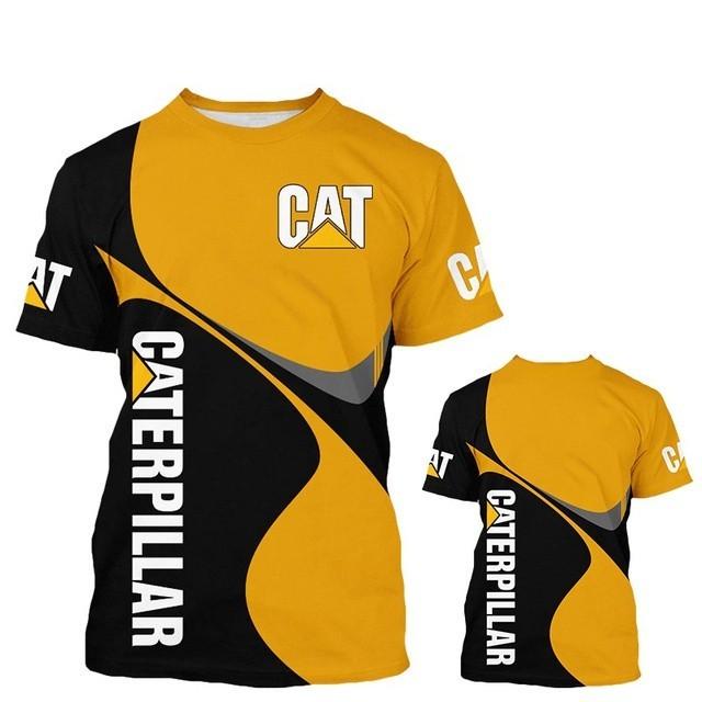 Caterpillar T shirts 3D Cat Excavator Print Streetwear Men's and Women's O-Neck Plus Size Sports Fashion T-shirt Tops