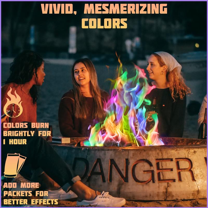 HGD Fire Color Changing Packets Fire Pit Perfect for Any Campfire, Bonfire, Fire Pits & Outdoor Fireplaces - Perfect Magic Fire Cosmic Mystical Fire Campfire Accessories - Camping Games heater