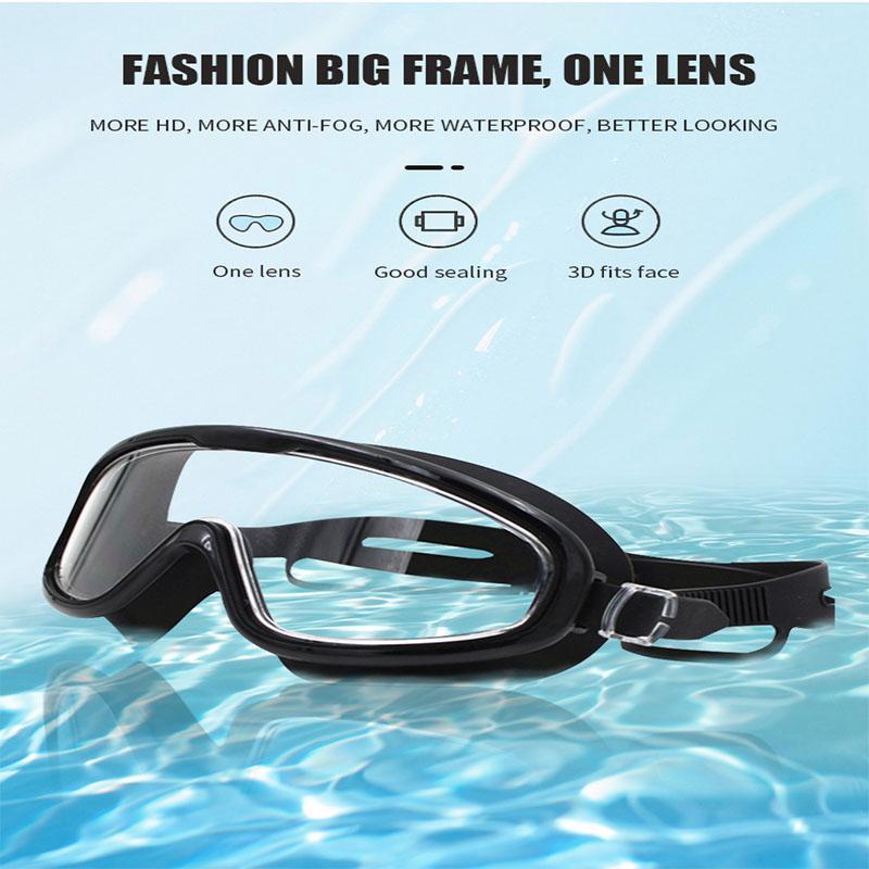 1 Pair Anti-fog Swimming Goggles, Large Frame Swim Goggles, Waterproof Diving Goggles for Adult Men & Women, Pooltime, Watertoys, Beachtrip, Pool Float