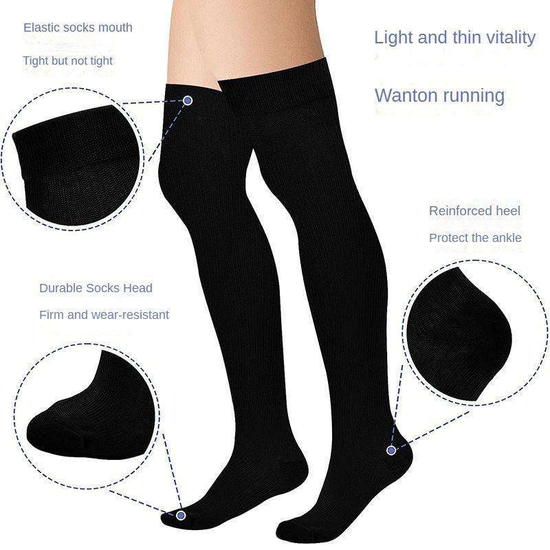 Thigh High Compression Socks, 3 Pairs Unisex Running Socks, Sports Socks for Running, Travel, Cycling, Hiking, Running Socks for Women & Men, Christmas Gift