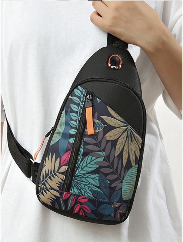 Floral Pattern Sling Backpack Chest Bag Crossbody Shoulder Bag Gym Cycling Travel Hiking Daypack