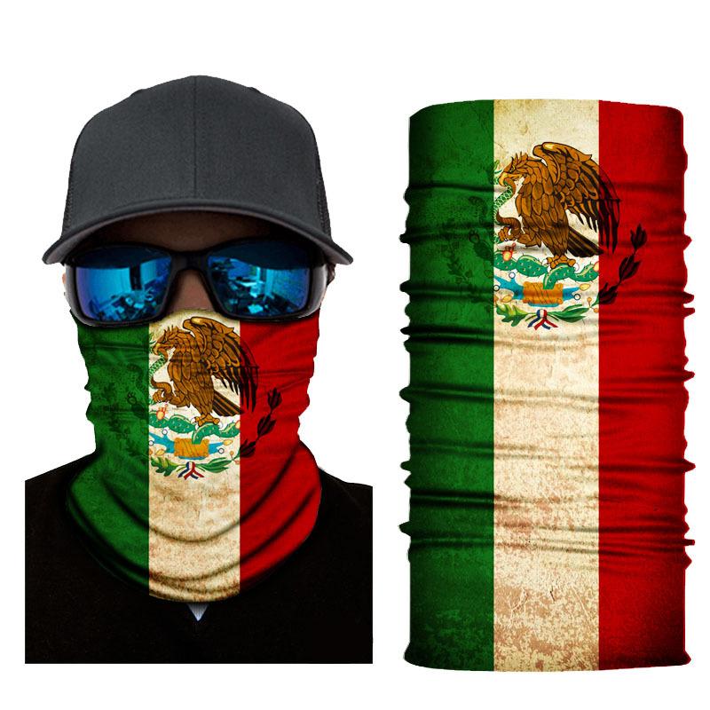 5PCS Skull Face Scarf Tube Bandana Headband Headwear for Motorcycle Riding Biker: Skeleton Mexico Flag Neck Gaiter Scarf