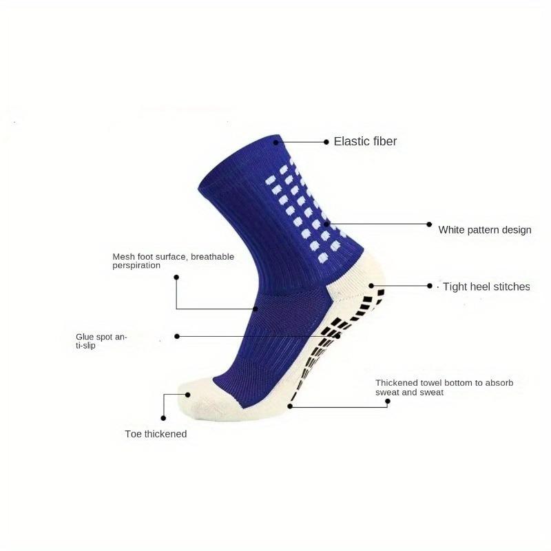 5 10 Pairs Unisex Athletic Socks, Non-Slip Grip Soccer Socks, Comfortable Breathable Sweat Absorbing Athletic Socks, Suitable for Outdoor Sports and Daily Wear