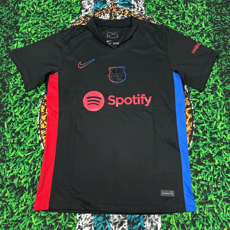 Nike 2425 Barcelona Away Black Red Soccer Jersey