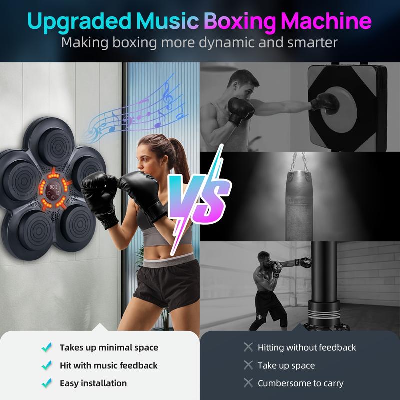 New Model LED Electronic Music Boxing Machine With Boxing Gloves For Adults, Training Machine For Home, Indoor And Gym