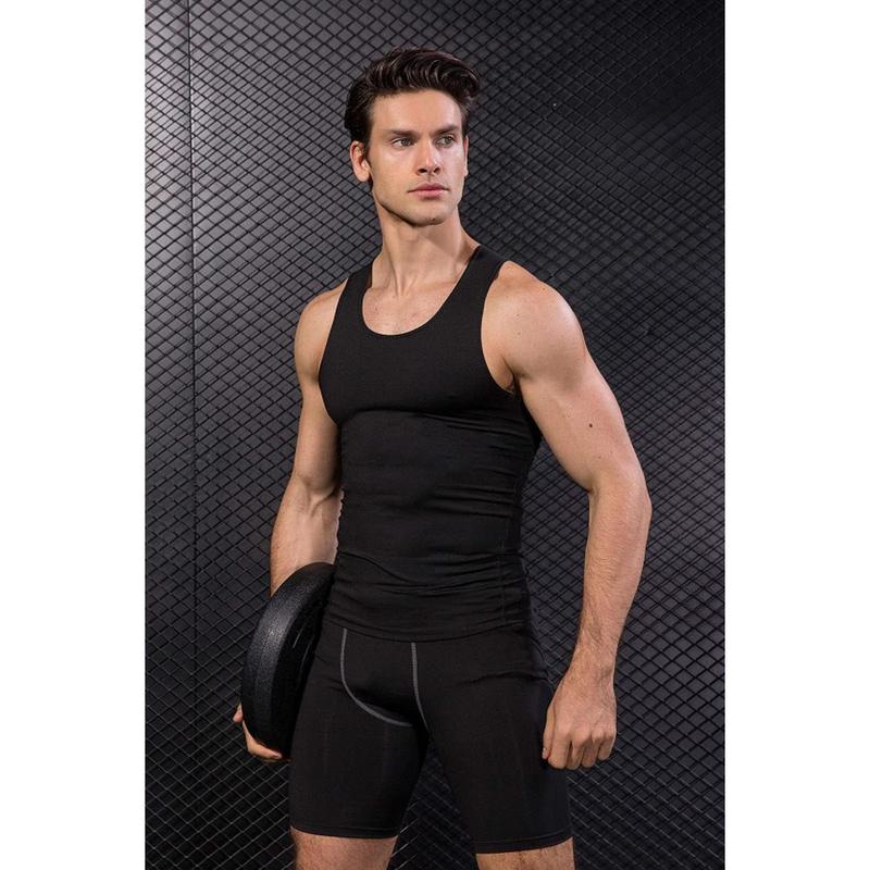 1 or 3 Pack Men's Compression Shirts Sleeveless Tank Top Dry Fit Athletic Workout Sports Running Base Layer Undershirt