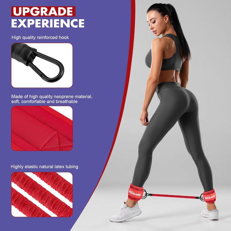 Ankle Resistance Bands with Cuffs, Ankle Bands for Working Out, Ankle Resistance Band, Glutes Workout Equipment, Butt Exercise Fitness Equipment for Women and Booty - Perfect for Home Gym Workout