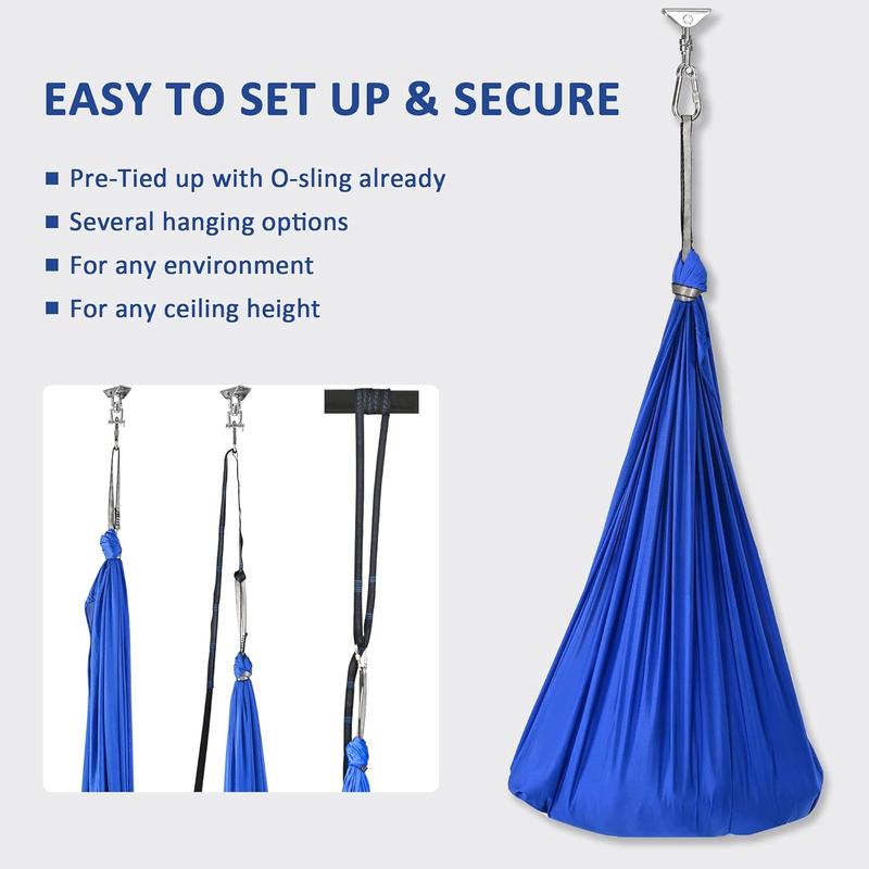 OUTREE Sensory Swing for 3+Years Old with 360° Swivel Hanger in Blue - Great for Autism, ADHD, Sensory Processing Disorder