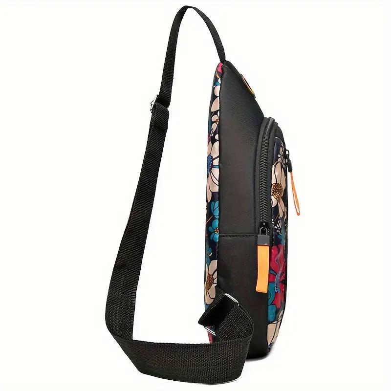 Floral Pattern Sling Backpack Chest Bag Crossbody Shoulder Bag Gym Cycling Travel Hiking Daypack