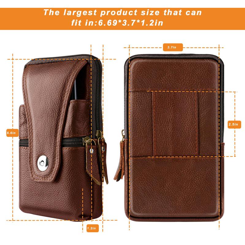 Cell Phone Waist Belt Holster Loop Pack Bag PU Leather Pouch Wallet