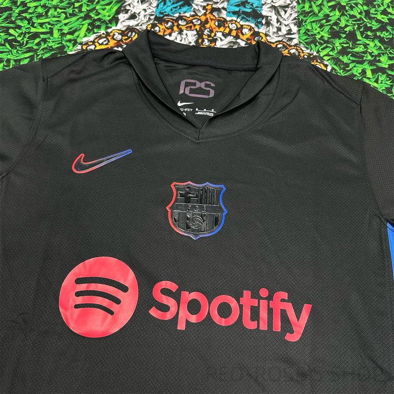 Nike 2425 Barcelona Away Black Red Soccer Jersey